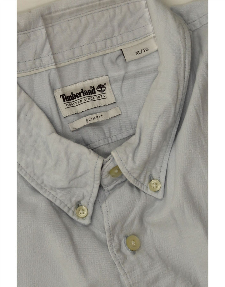 Camicia Timberland da uomo slim fit XL in cotone blu
