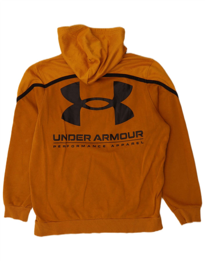 Felpa con cappuccio da uomo Under Armour, cotone color block arancione medio
