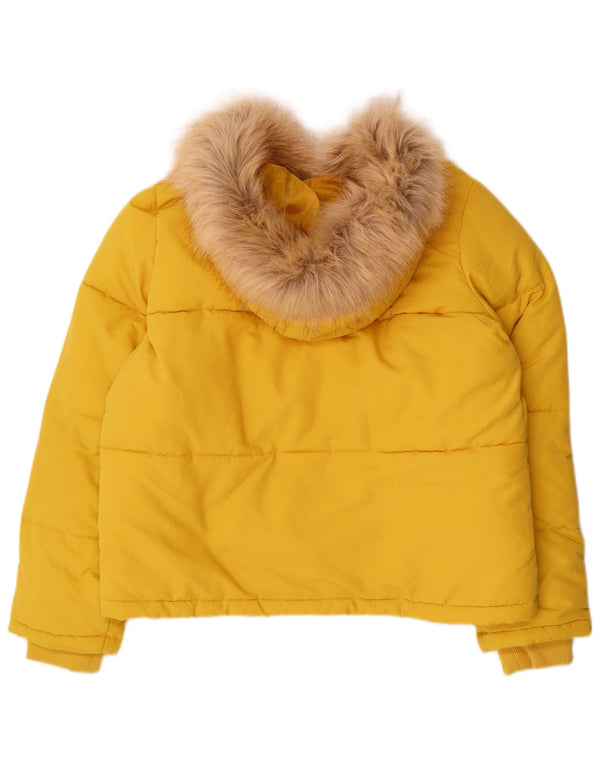 Giacca imbottita oversize con cappuccio da donna Miss Selfridge UK 10 piccola gialla