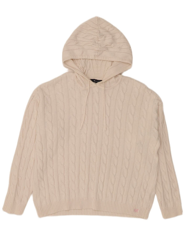 Crew Clothing Maglione con cappuccio da donna UK 18 XL Cotone bianco