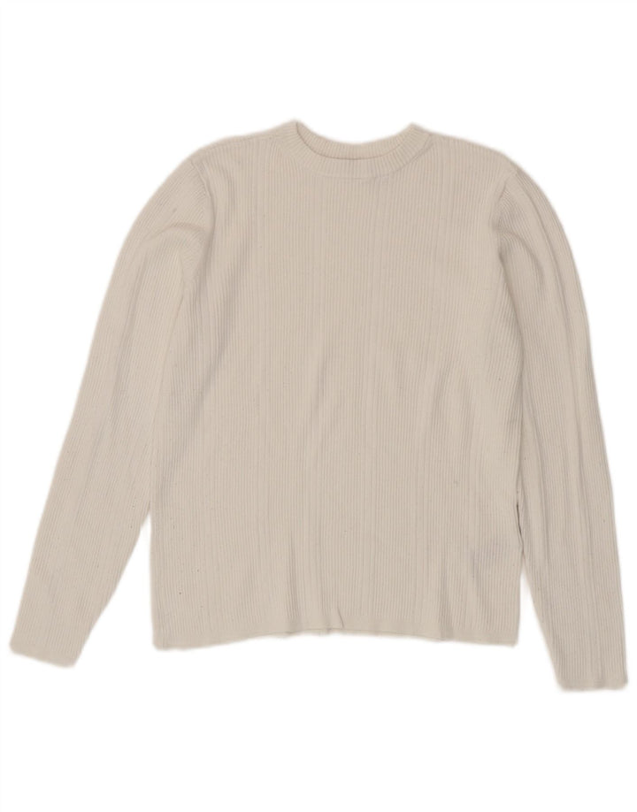 Marks & Spencer Top corto da donna a maniche lunghe UK 14 Viscosa bianca media