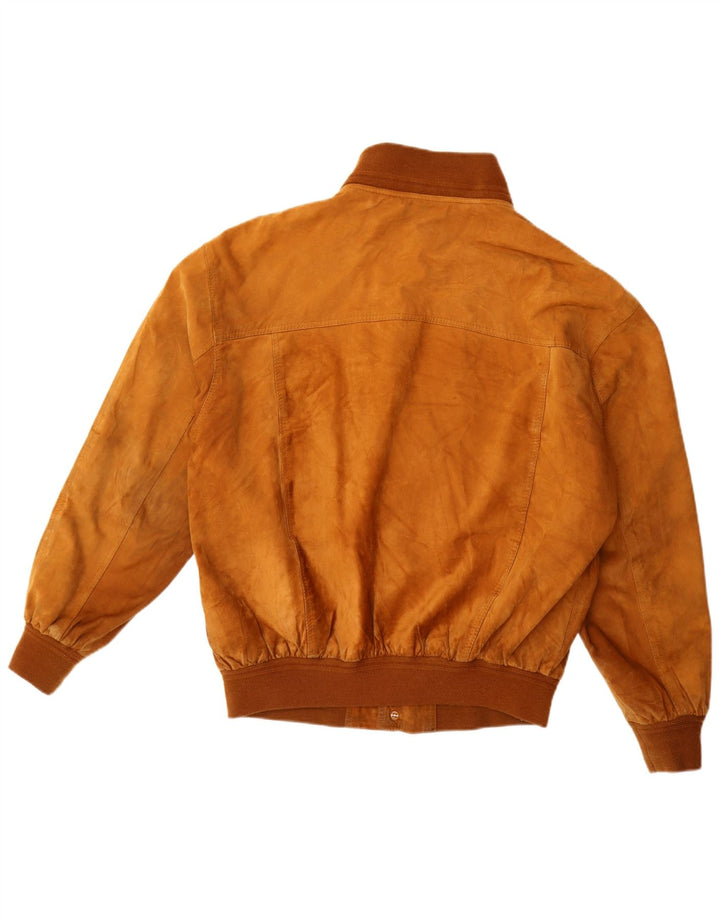 Giubbotto bomber in pelle scamosciata vintage da uomo EU 52 XL in pelle beige