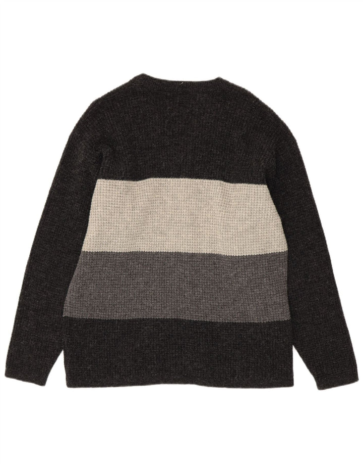 Maglione Levi's da uomo con scollo a V, grande, in lana vergine color grigio color block