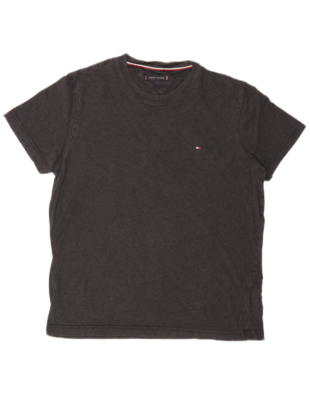 TOMMY HILFIGER T-shirt da uomo Top Large in cotone grigio