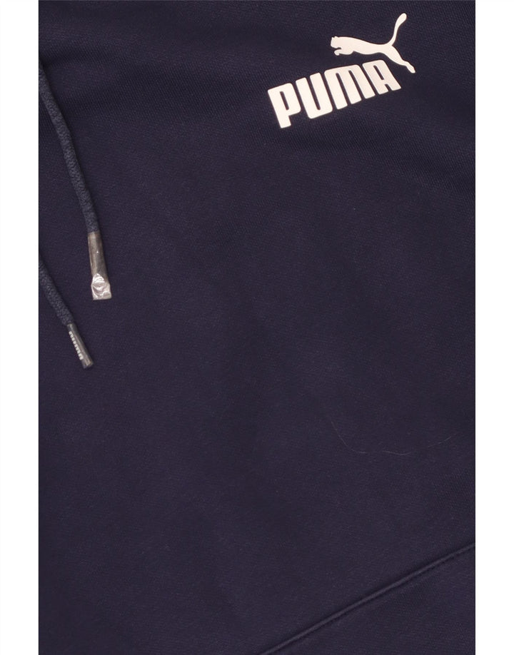 Felpa con cappuccio grafica da uomo Puma media cotone blu navy