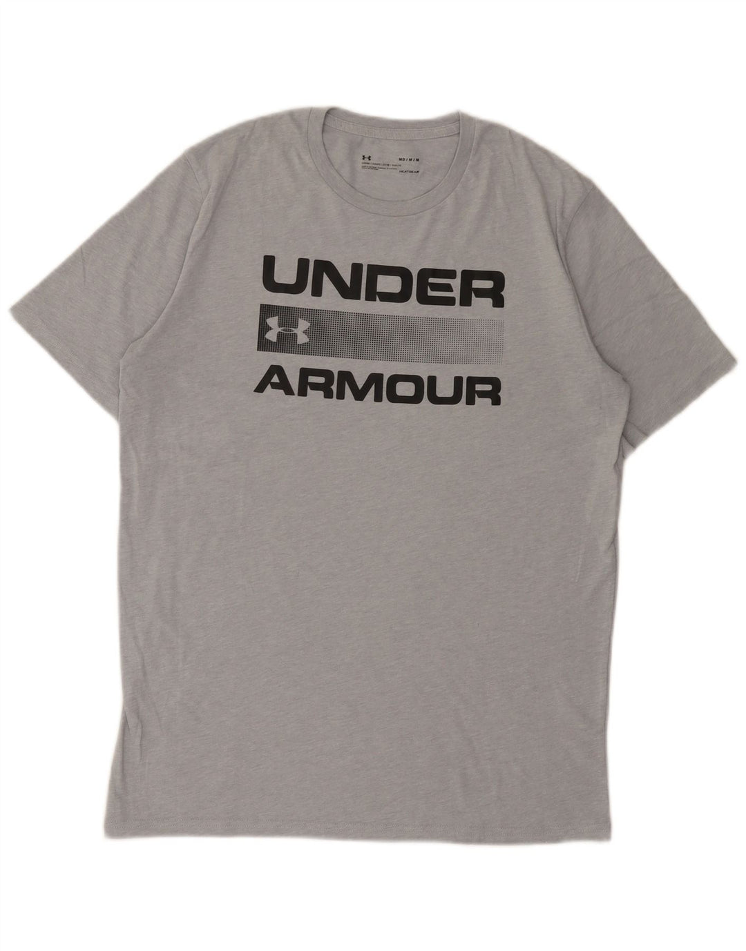 T-shirt grafica da uomo Under Armour Heat Gear Top in cotone chiazzato grigio medio