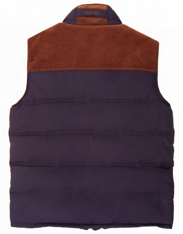 Joules Gilet imbottito da uomo UK 40 Large Blu Navy Colourblock Poliestere