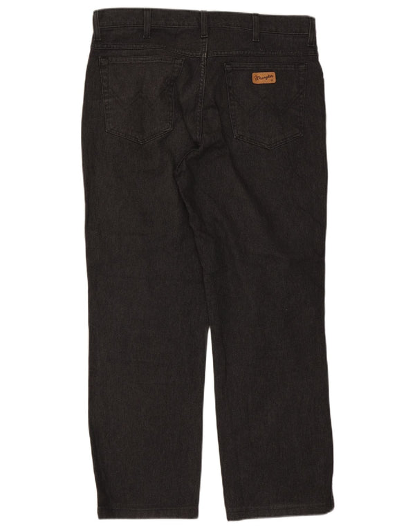 Jeans dritti elasticizzati Texas Wrangler da uomo W36 L28 cotone nero