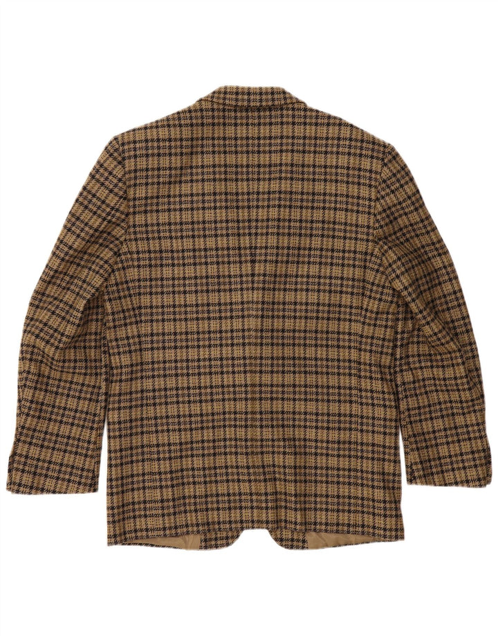 Giacca blazer da uomo a 2 bottoni Luigi Botto UK 40 grande lana pied de poule marrone