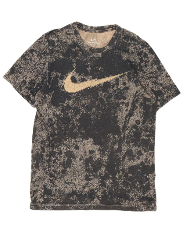 T-shirt grafica Nike Dri Fit da uomo, media, in cotone tie-dye nero