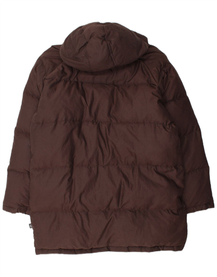 Cappotto imbottito con cappuccio da uomo Sergio Tacchini UK 42 XL poliestere marrone