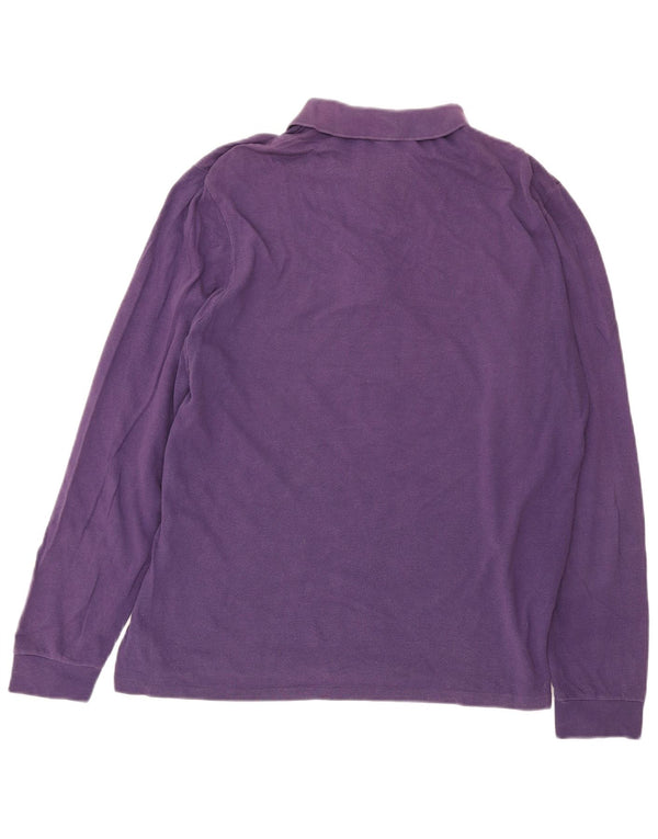 Polo da uomo a maniche lunghe Lacoste taglia 6 XL in cotone viola