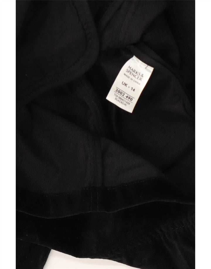 Giacca blazer in velluto a 3 bottoni Marks & Spencer da donna UK 14 media nera