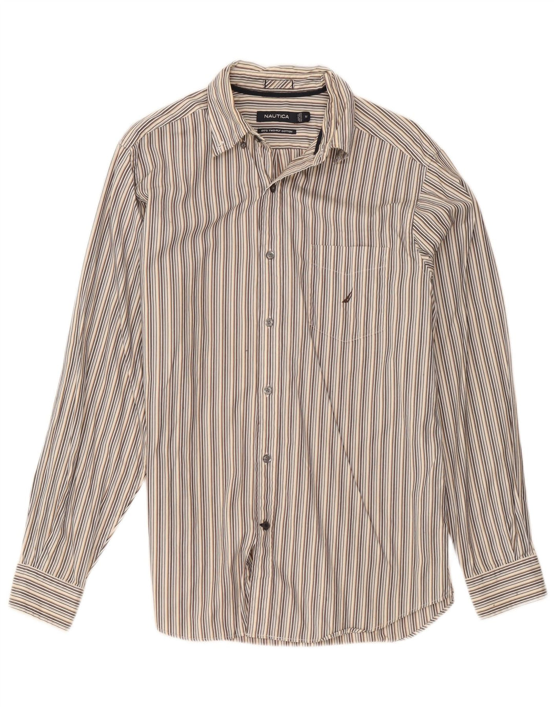 Camicia da uomo Nautica in cotone a righe grigio medio