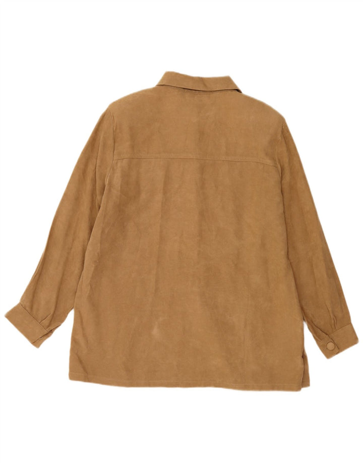 Giacca blazer vintage da donna a 5 bottoni UK 16 grande beige