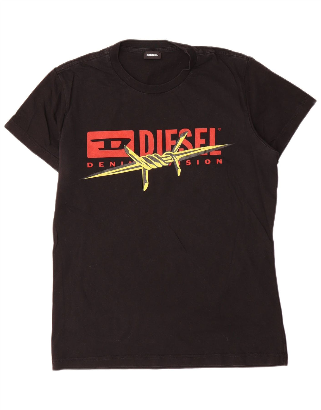 T-shirt grafica da uomo Diesel Top grande in cotone nero