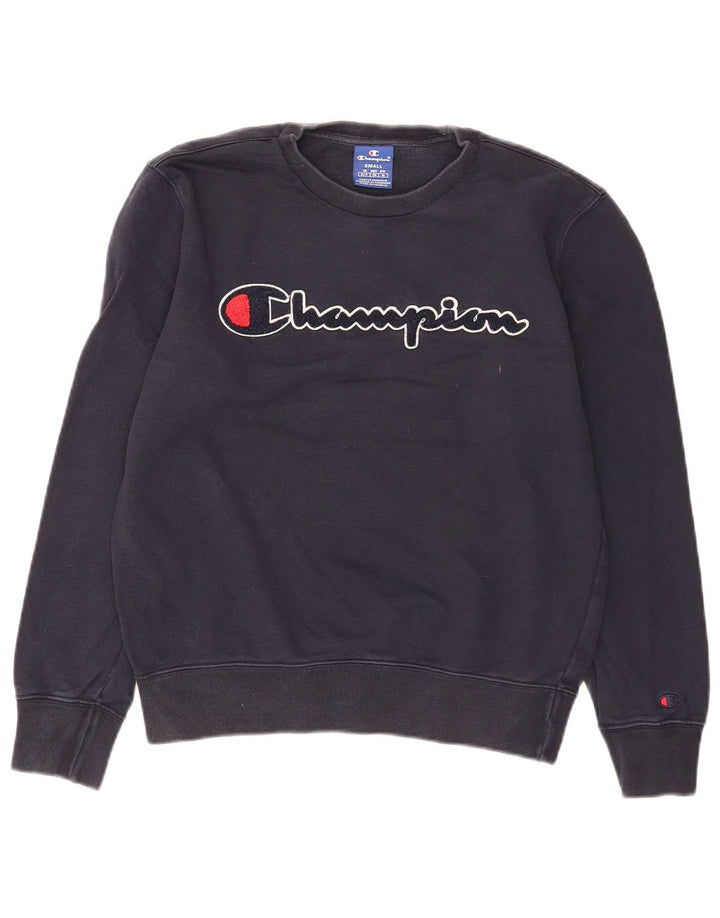 Felpa grafica da uomo Champion, piccola, in cotone blu navy