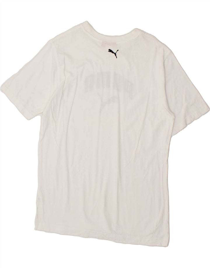 PUMA Mens Graphic T-Shirt Top Medium White Cotton Vintage Puma and Second-Hand Puma from Messina Hembry 