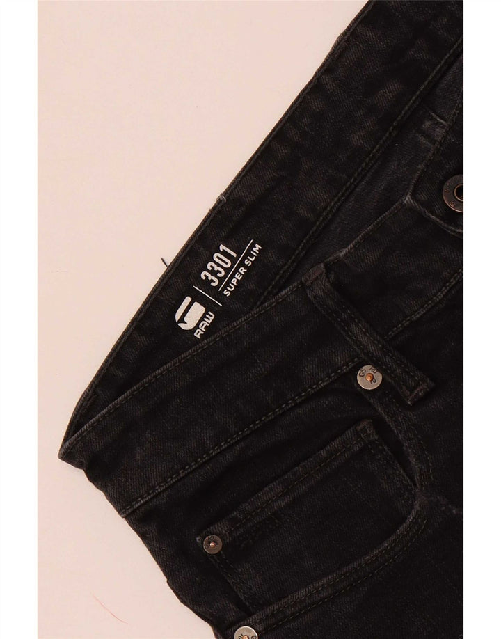 Jeans G-Star da uomo 3301 super slim effetto consumato W28 L29 neri