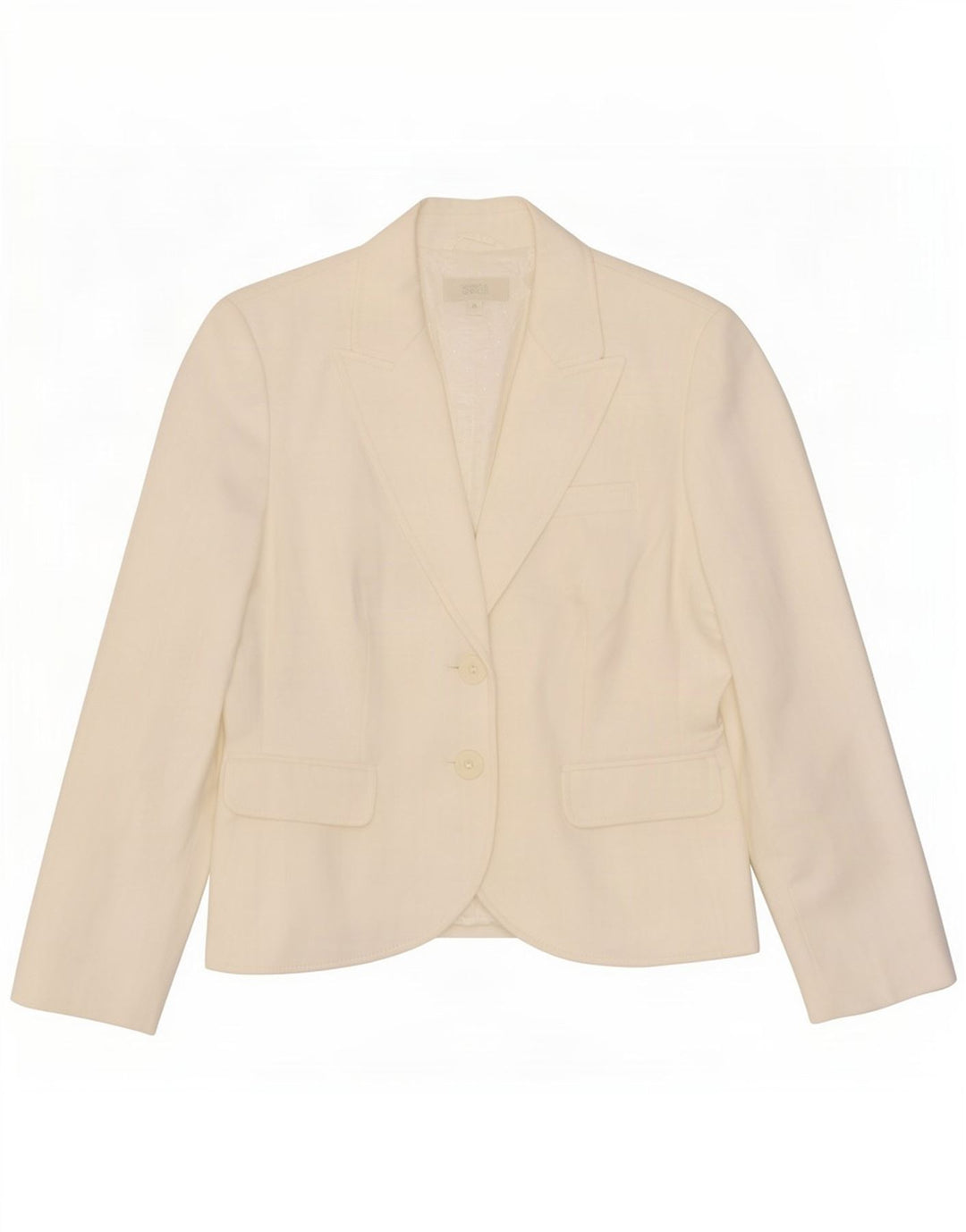 Giacca blazer a 2 bottoni Marks & Spencer da donna UK 14 poliestere bianco medio