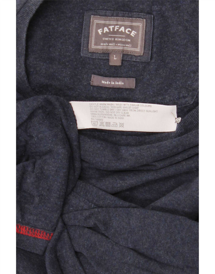 T-shirt da uomo Fat Face Top grande in cotone blu navy