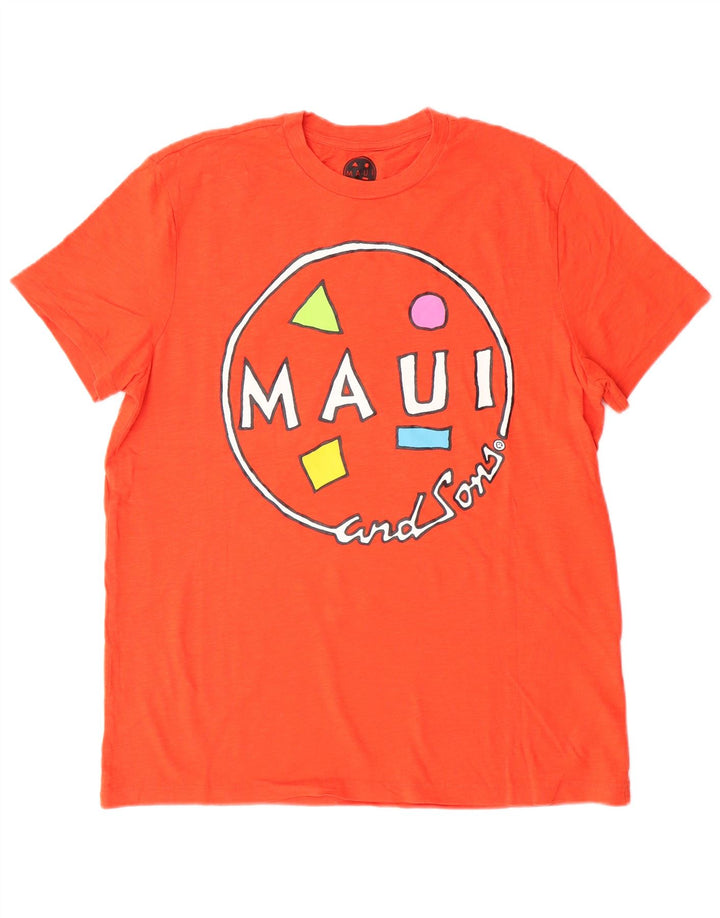 T-shirt grafica da uomo Maui and Sons Top in cotone arancione medio