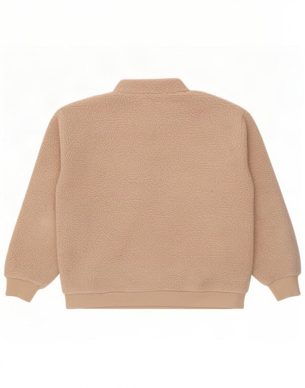 Maglione in pile da donna con collo e zip Anthropologie UK 16 grande poliestere beige