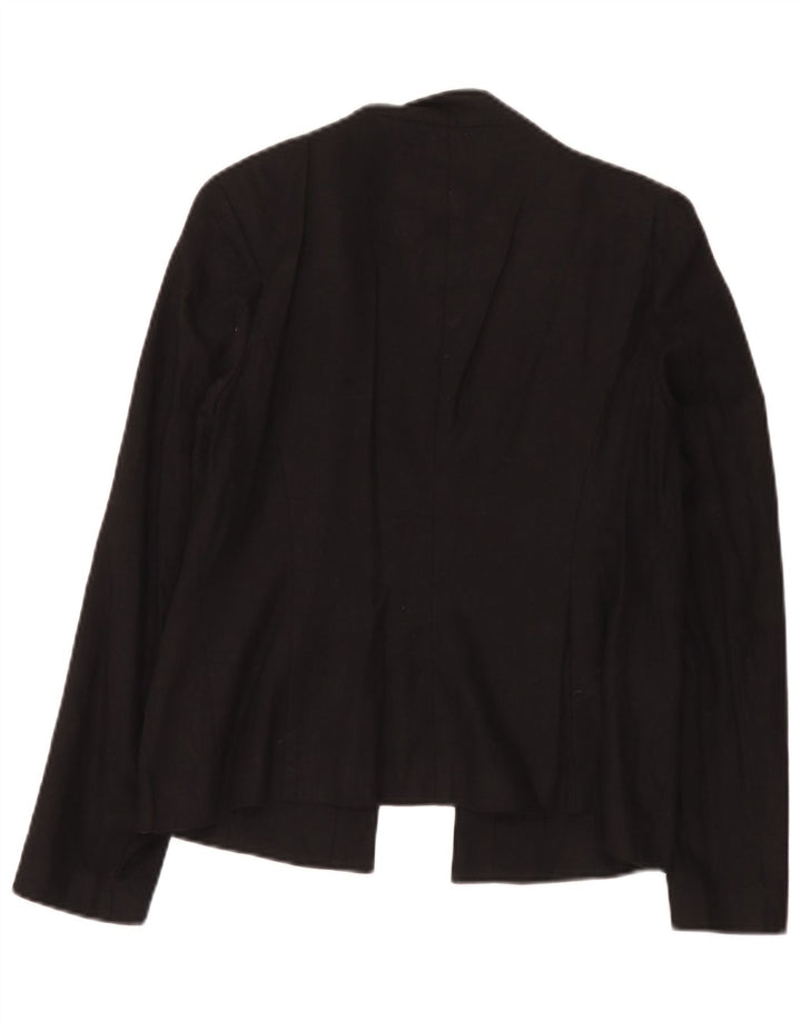 Giacca blazer aperta da donna Marks & Spencer UK 12 lino medio nero