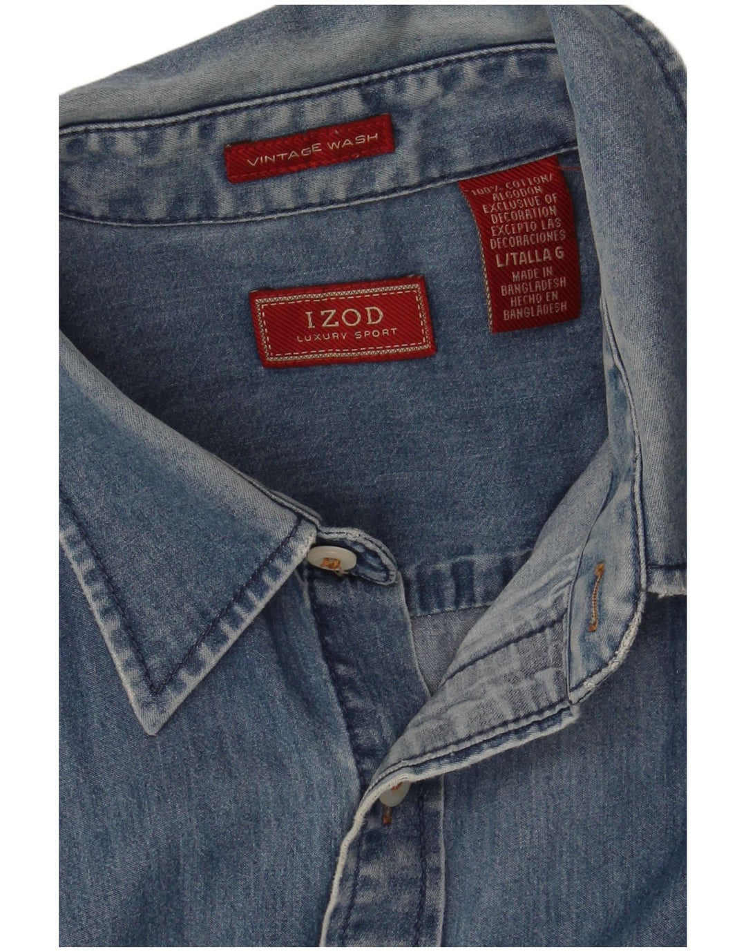 Camicia di jeans da uomo Izod grande in cotone blu
