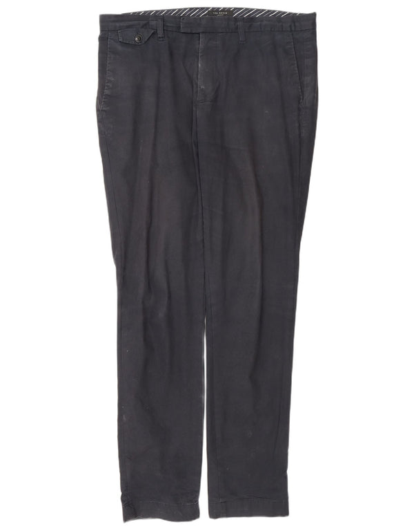 Pantaloni chino slim da uomo Ted Baker W34 L31 cotone blu navy