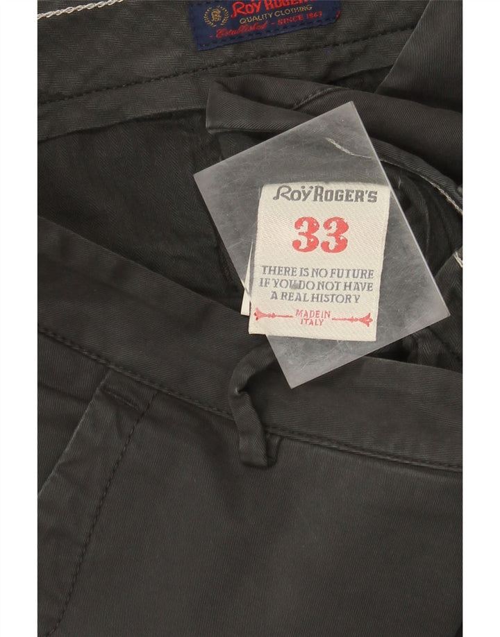 Pantaloni chino slim da uomo Roy Rogers W33 L31 cotone grigio