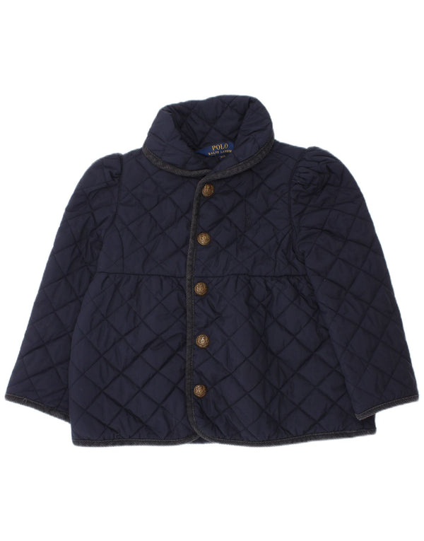 Giacca trapuntata per ragazze Polo Ralph Lauren 2-3 anni in poliestere blu navy