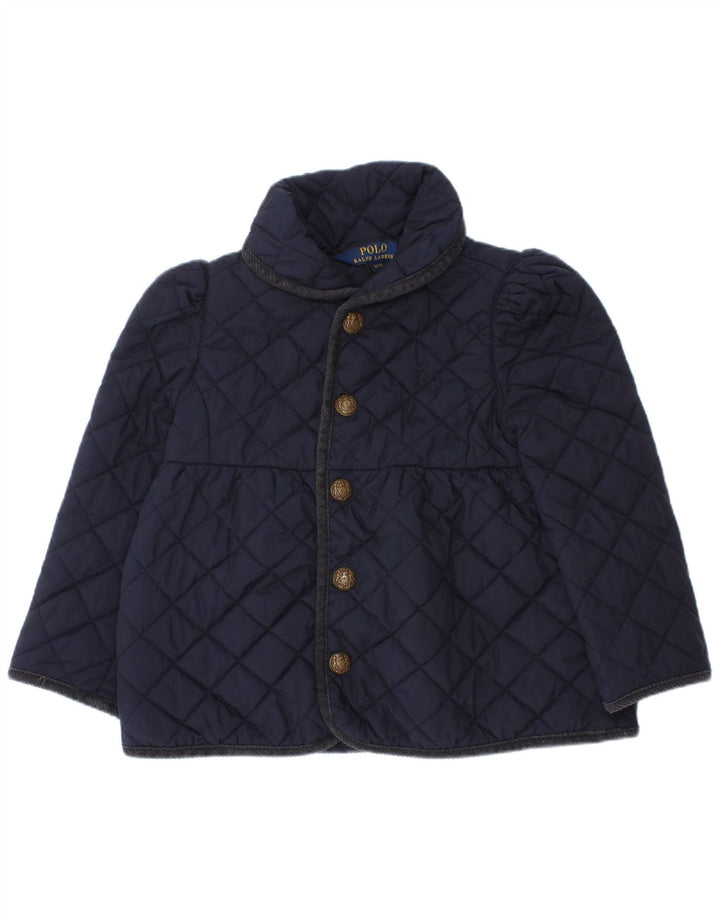 Giacca trapuntata per ragazze Polo Ralph Lauren 2-3 anni in poliestere blu navy