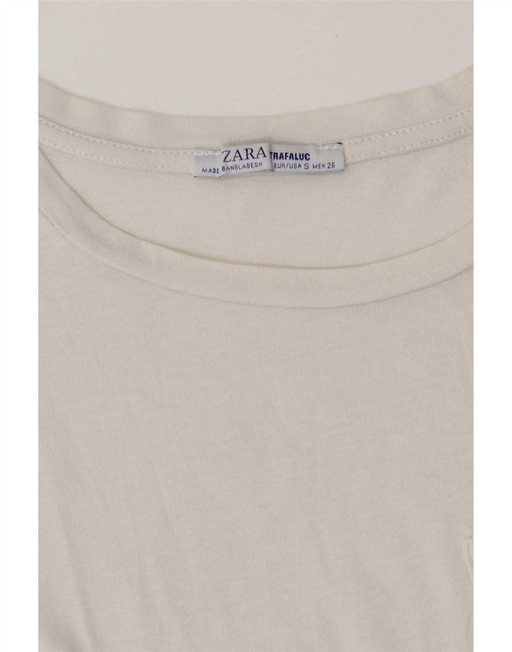 T-shirt Zara da donna Top UK 10 piccola bianca