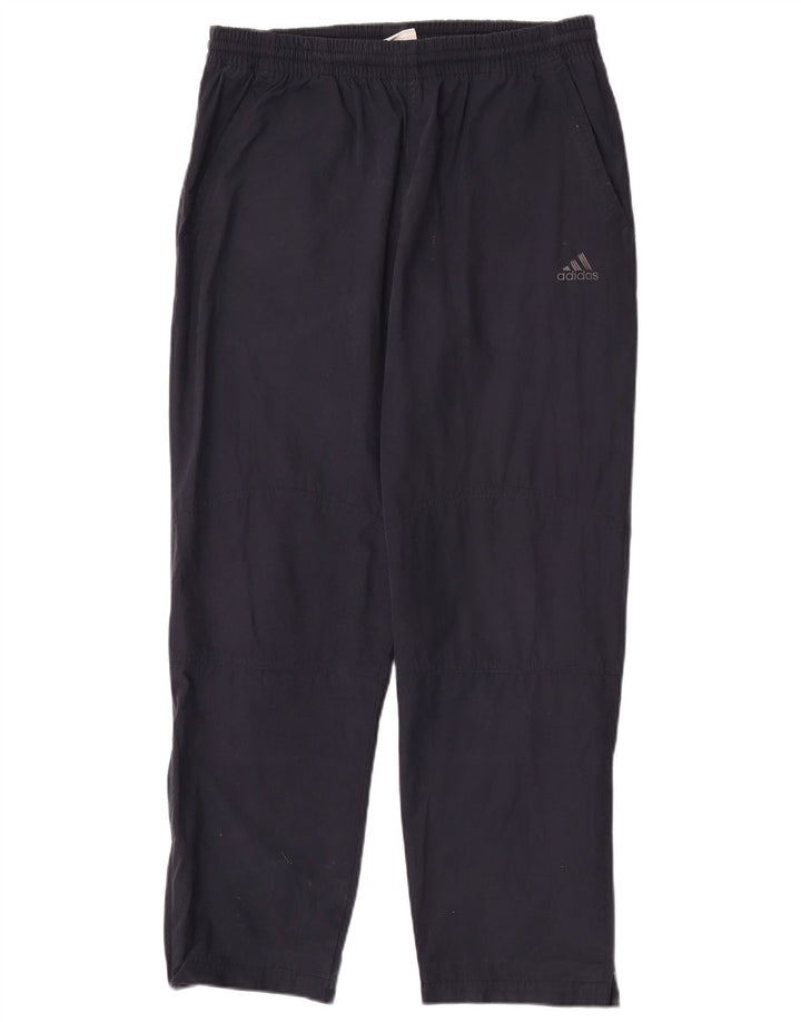 Pantaloni chino dritti da uomo Adidas W32 L30 poliestere blu navy