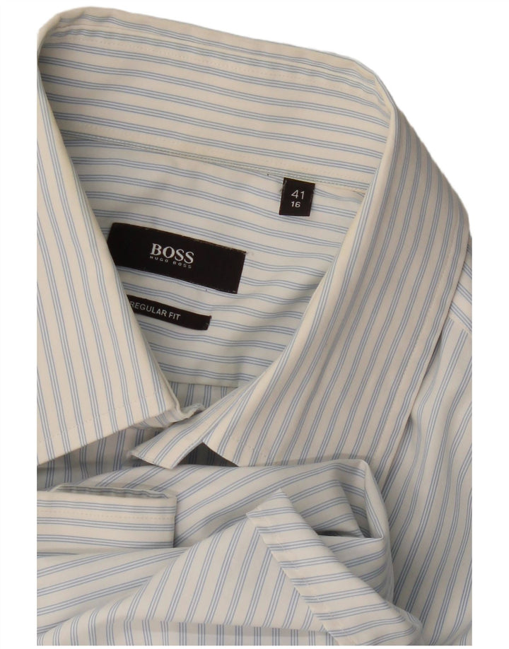 Camicia da uomo vestibilità regolare Hugo Boss taglia 41 16 grandi righe blu