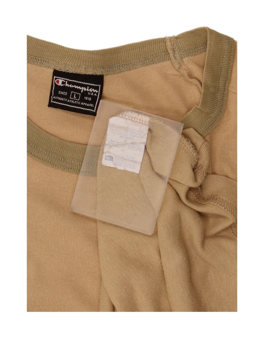T-shirt da uomo CHAMPION Top grande in cotone beige