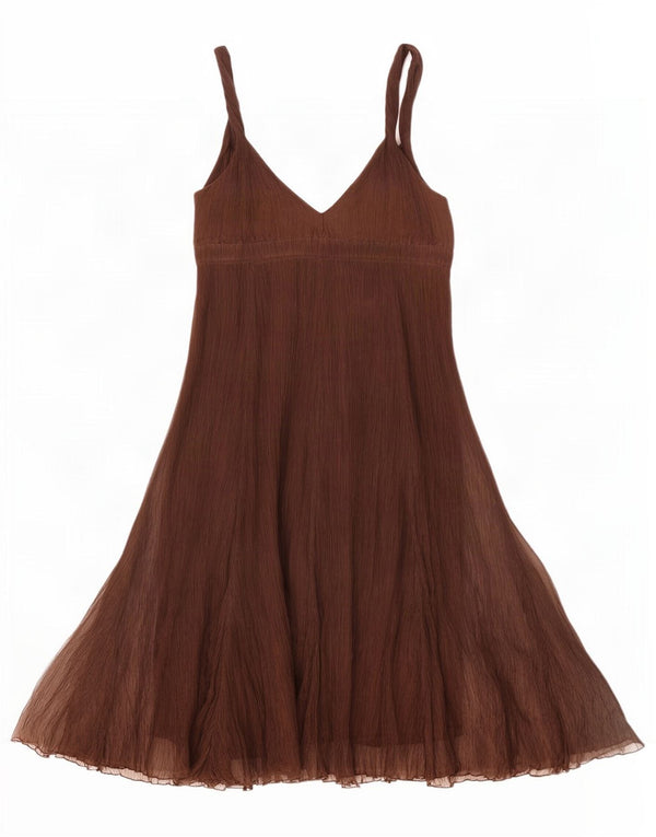 Abito a trapezio senza maniche da donna Marella UK 8 piccolo marrone