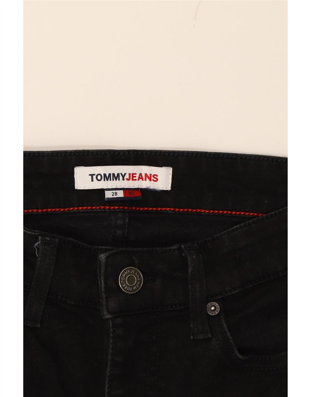 TOMMY HILFIGER Womens Slim Jeans W28 L30 Black Cotton Vintage Tommy Hilfiger and Second-Hand Tommy Hilfiger from Messina Hembry 