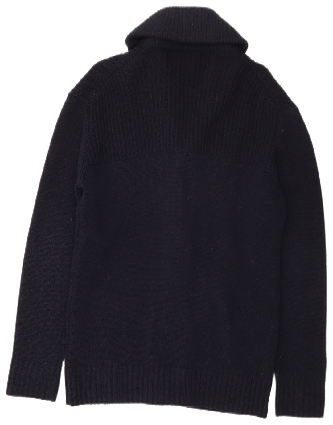 Maglione cardigan da uomo Lyle & Scott in lana d'agnello medio blu navy