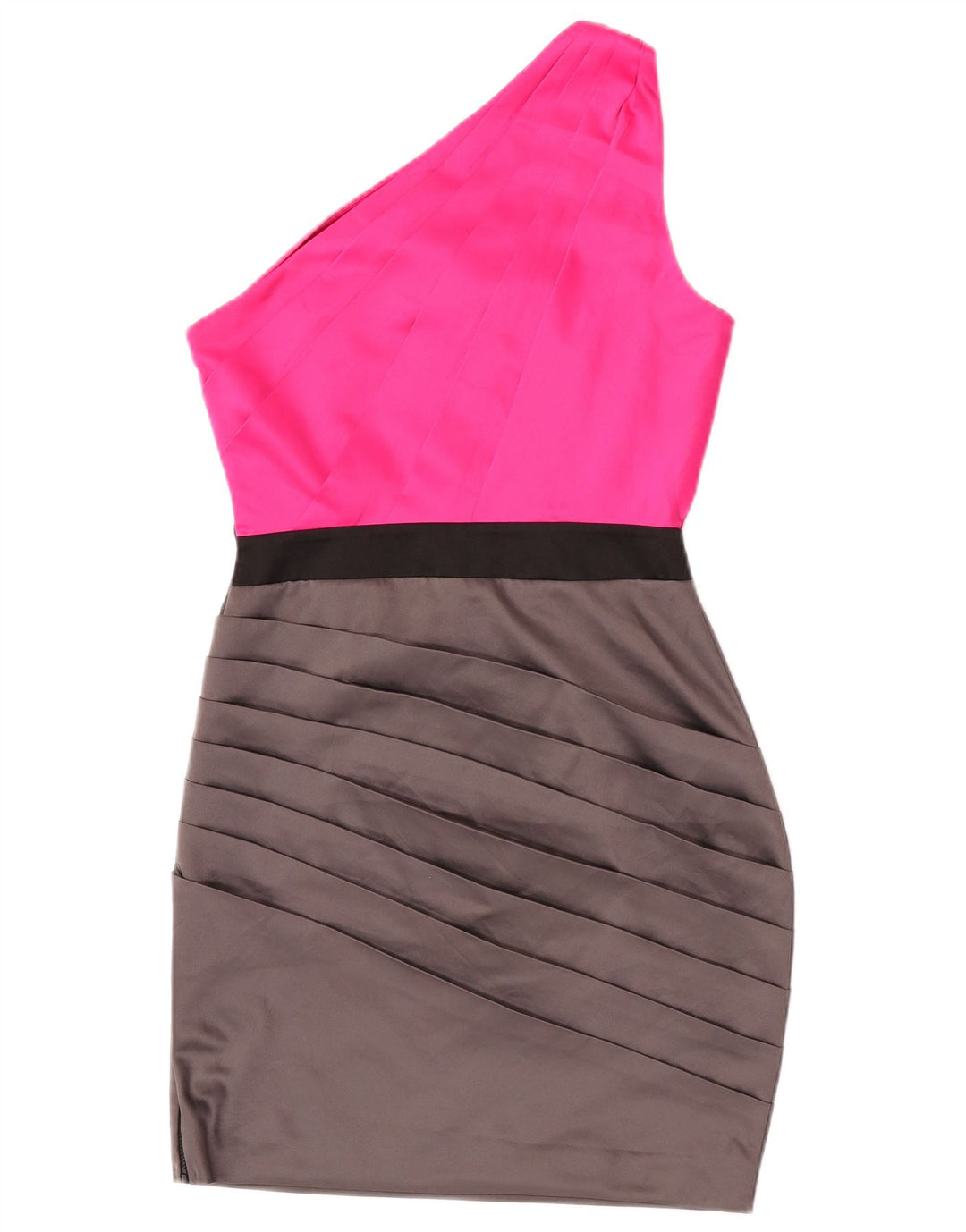 Abito monospalla da donna Lipsy UK 10 piccolo poliestere color block rosa