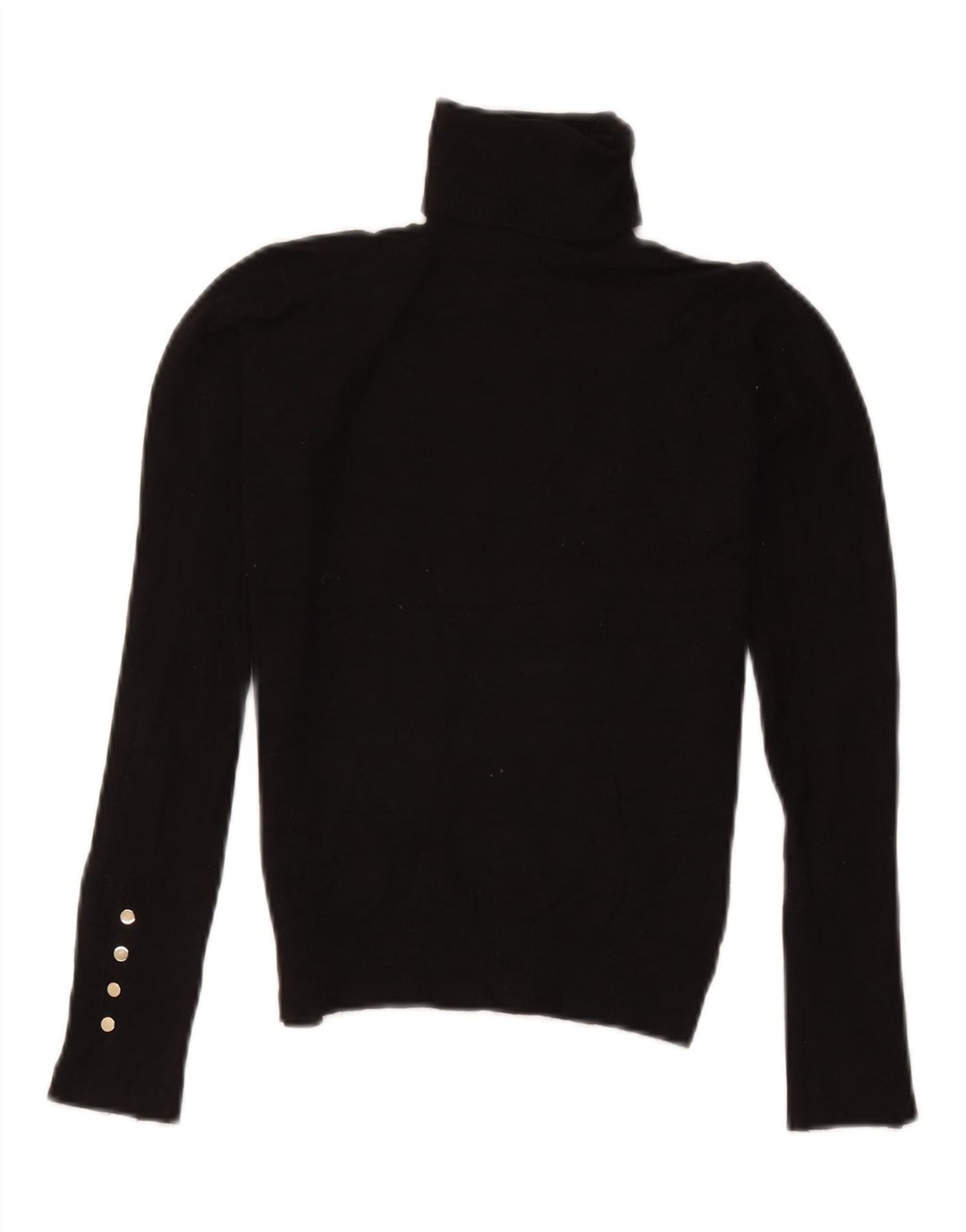 Maglione maglione a collo alto da donna Zara UK 10 piccolo in viscosa nera