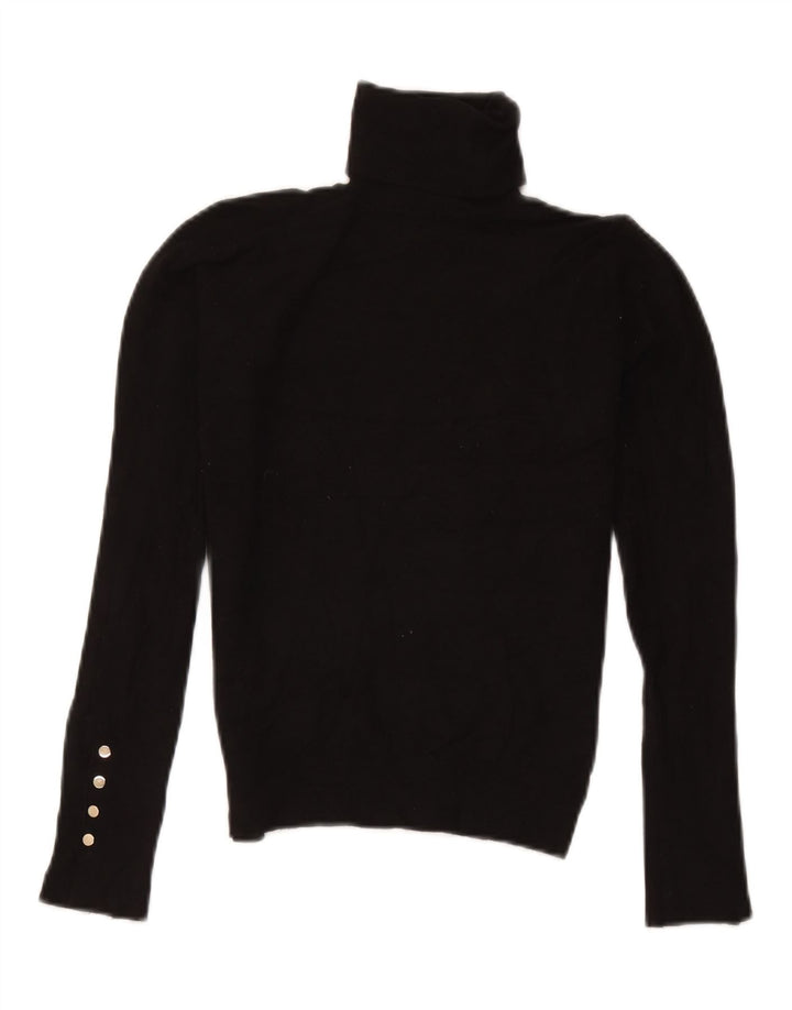 Maglione maglione a collo alto da donna Zara UK 10 piccolo in viscosa nera