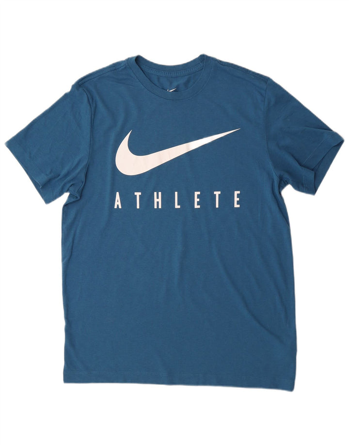 NIKE T-shirt grafica da uomo Dri Fit Top in poliestere blu medio