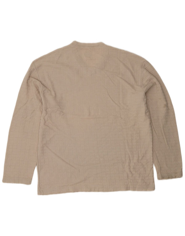 Calvin Klein Jeans Maglione da uomo con scollo a V grande cotone a quadri beige
