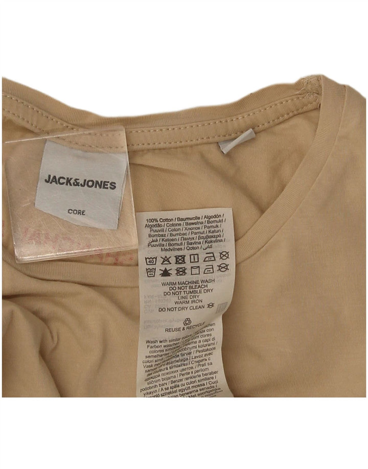 T-shirt grafica da uomo Jack & Jones Top piccola in cotone beige