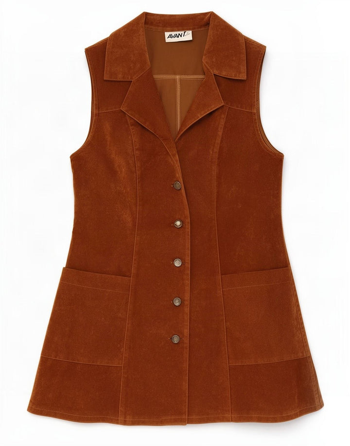 Gilet da donna in pelle scamosciata Avant UK 12 Marrone medio