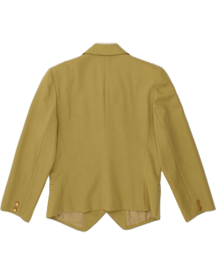 MODYVA Womens 3/4 Sleeve Double Breasted Blazer Jacket IT 40 Small Khaki Vintage Modyva and Second-Hand Modyva from Messina Hembry 