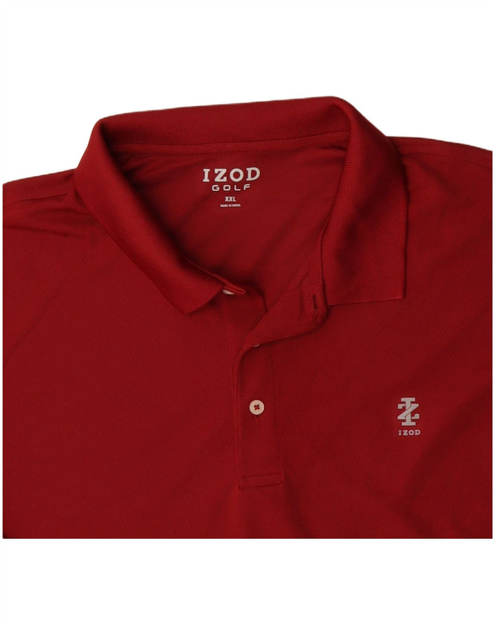 Polo da golf a maniche lunghe da uomo IZOD 2XL poliestere rosso