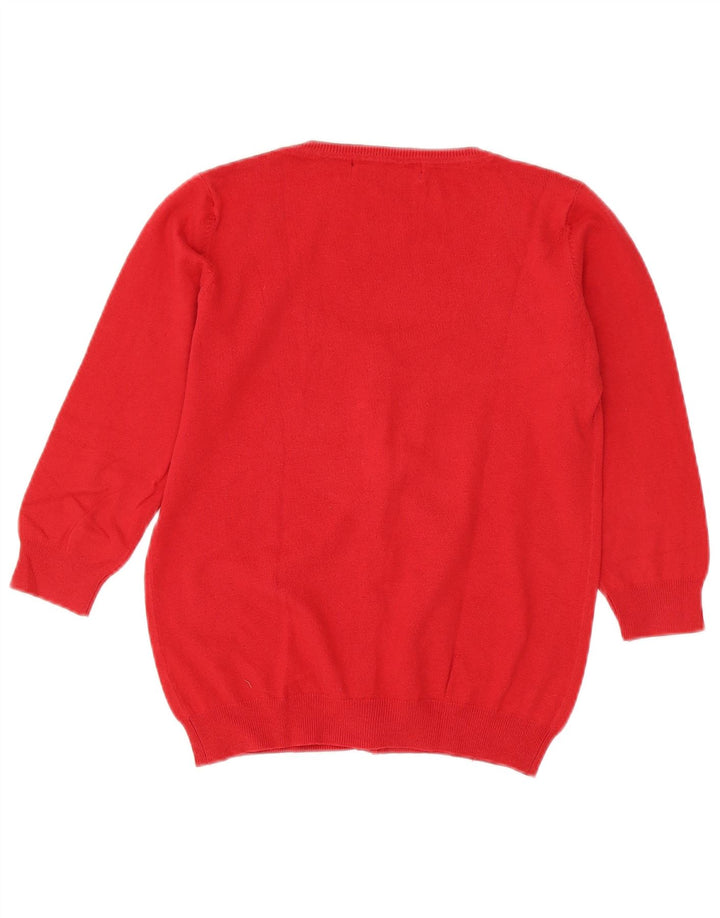 Maglione cardigan con maniche a 3/4 da donna Zara UK 12 rosso medio